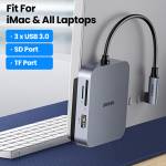 Ugreen CM521 Magnetic 5-in-1 USB 3.0 to TF / SD Card Type-C HUB for iMac All-in-one