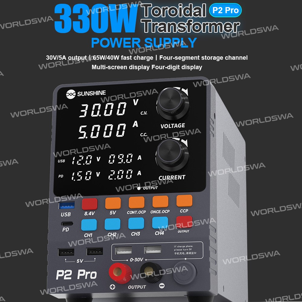 sunshine p2-pro-330w-4-segment-storage-channel-high-precision-adjustable-dc-stabilized-power-supply-
