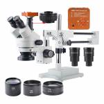 2.1X-180X Trinocular Stereo Zoom Microscope with WF10X/20 WF20X/10 Wide-field Eyepieces 0.5X 2.0X B