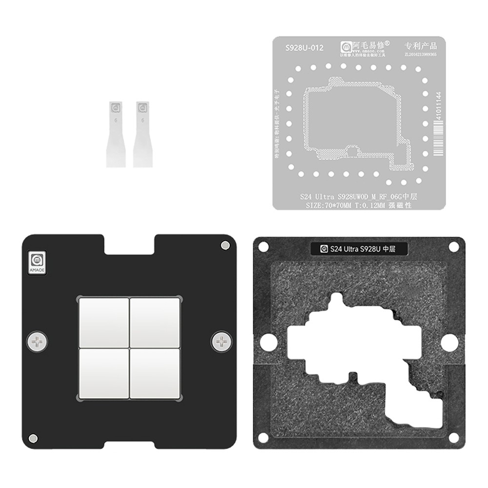 amaoe s928u-012-middle-layer-bga-reballing-stencil-platform-set-for-samsung-s24-ultra-s928u-1