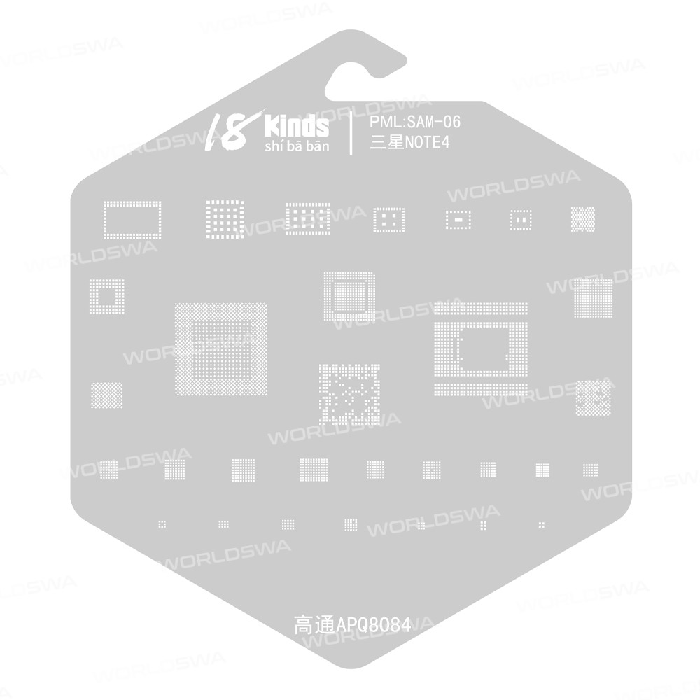 18 Kinds CPU BGA IC Reballing Stencil Kits for Samsung Phones
