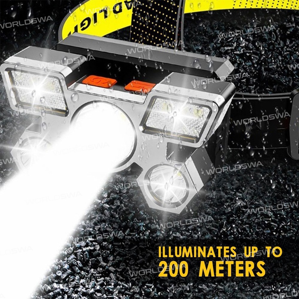 headlamp usb-rechargeable-ultra-bright-5-led-4-modes-5