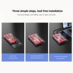 Orico 2.5-inch Max 4TB SATA to USB 3.0 Transparent Retro Tape Type SSD HDD Case