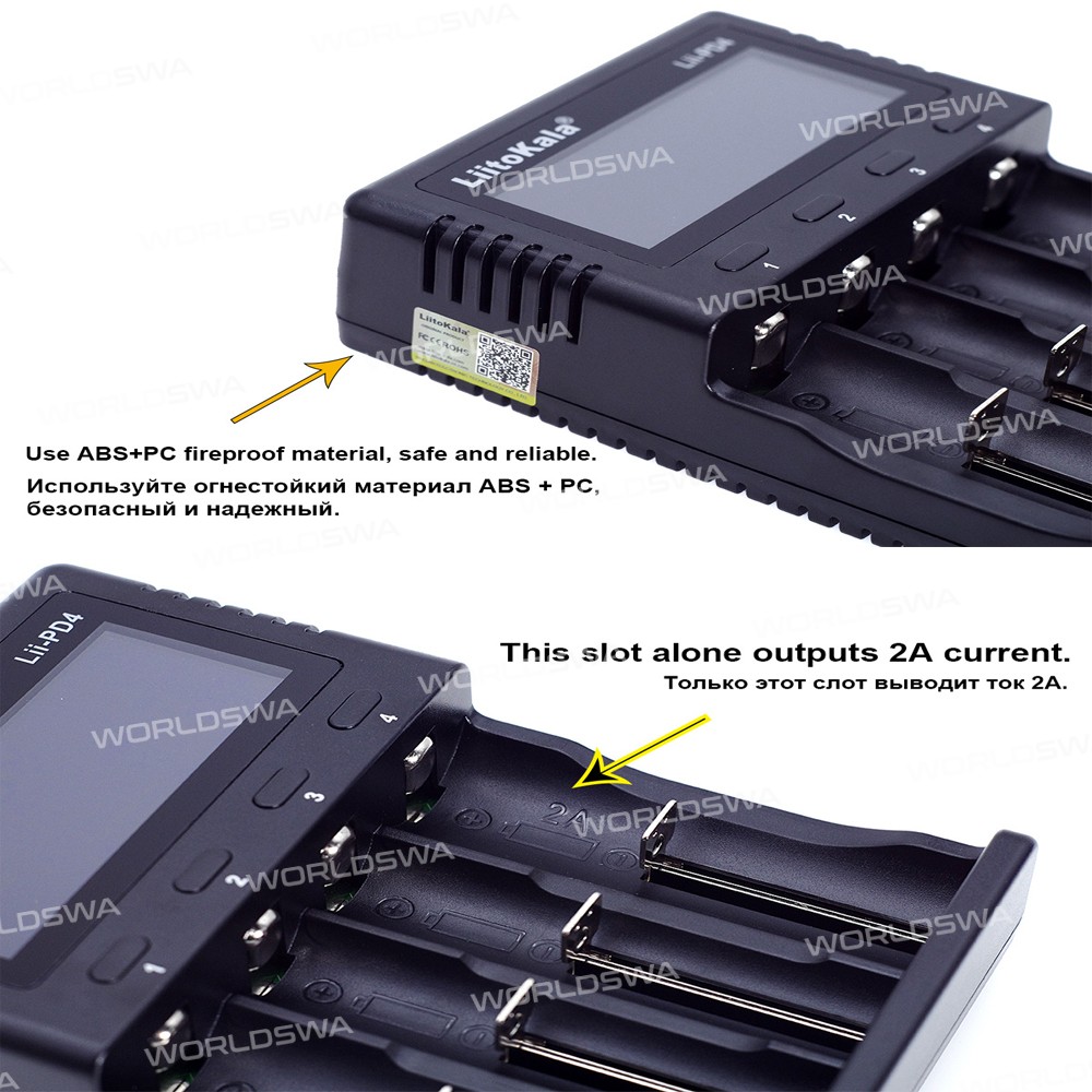 LiitoKala Lii-PD4 4-slot Screen Display Universal Smart Charger for Lithium / NiMH Battery
