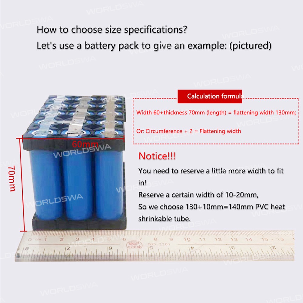 2Meter Blue PVC Insulation Heat Shrink Tube for 18650 Battery Insulation Protection
