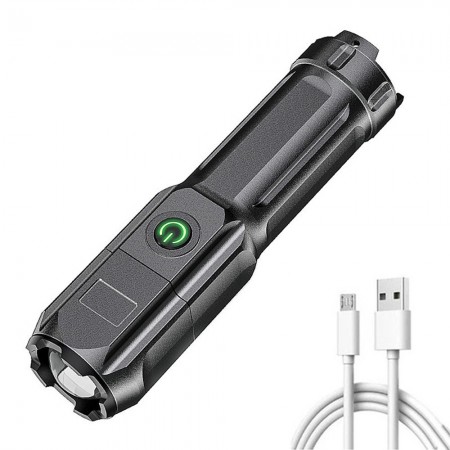 Mini Handheld LED Rechargeable Zoomable Flashlight High Lumen Camping Light