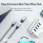 rico m3u4-series-aluminum-alloy-4-port-usb-32-10gbps-hub-with-pd-charging-for-macbook-15