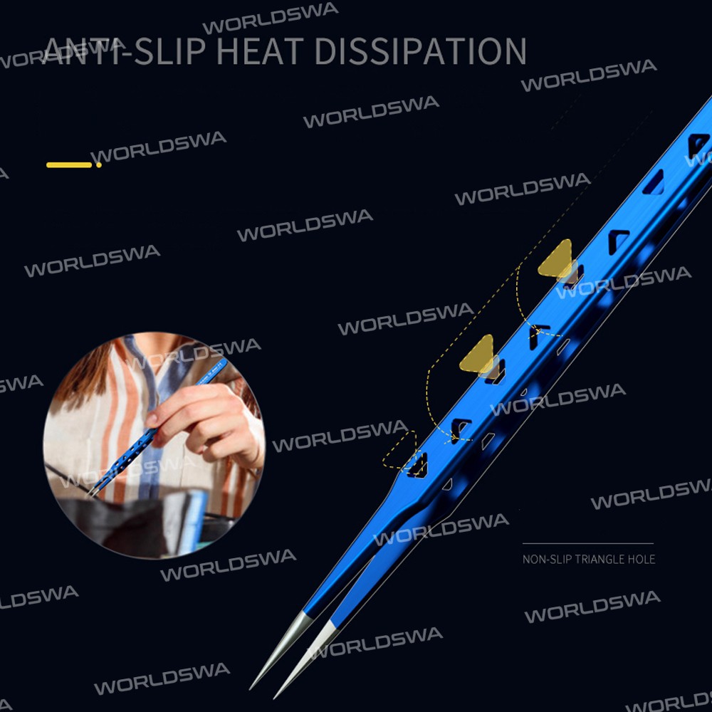 Mechanic Aac-14 Non-magnetic High Hardness 8 Hollows Heat-dissipating Stainless Steel Precise Tweeze