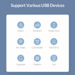 Orico SWU3-4A 4-Port High-speed USB 3.0 Split Control Hub With Power Adapter Support BC1.2 Charging