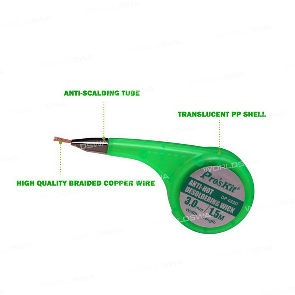 Pro'skit DP-033 1.5/2.0/2.5/3.0/3.5mm Anti-hot Suction Tin Wire with Thumb Wheel Dispenser