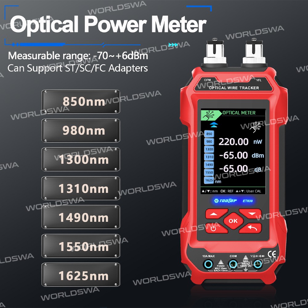 tooltop et636-et638-multifuction-network-cable-tester-optical-power-meter--multimeter-6