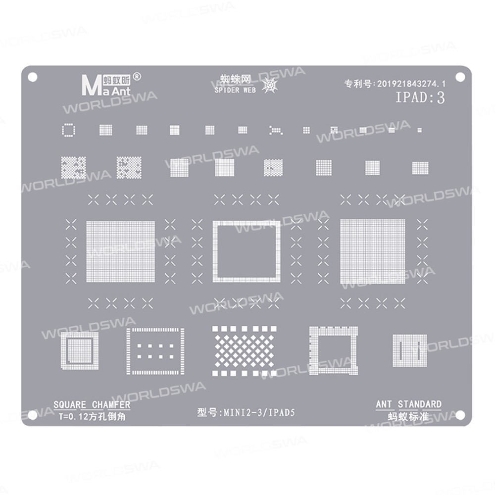 maant ipad-series-8-in-1-012mm-square-chamfer-bga-reballing-stencil-for-ipad-4