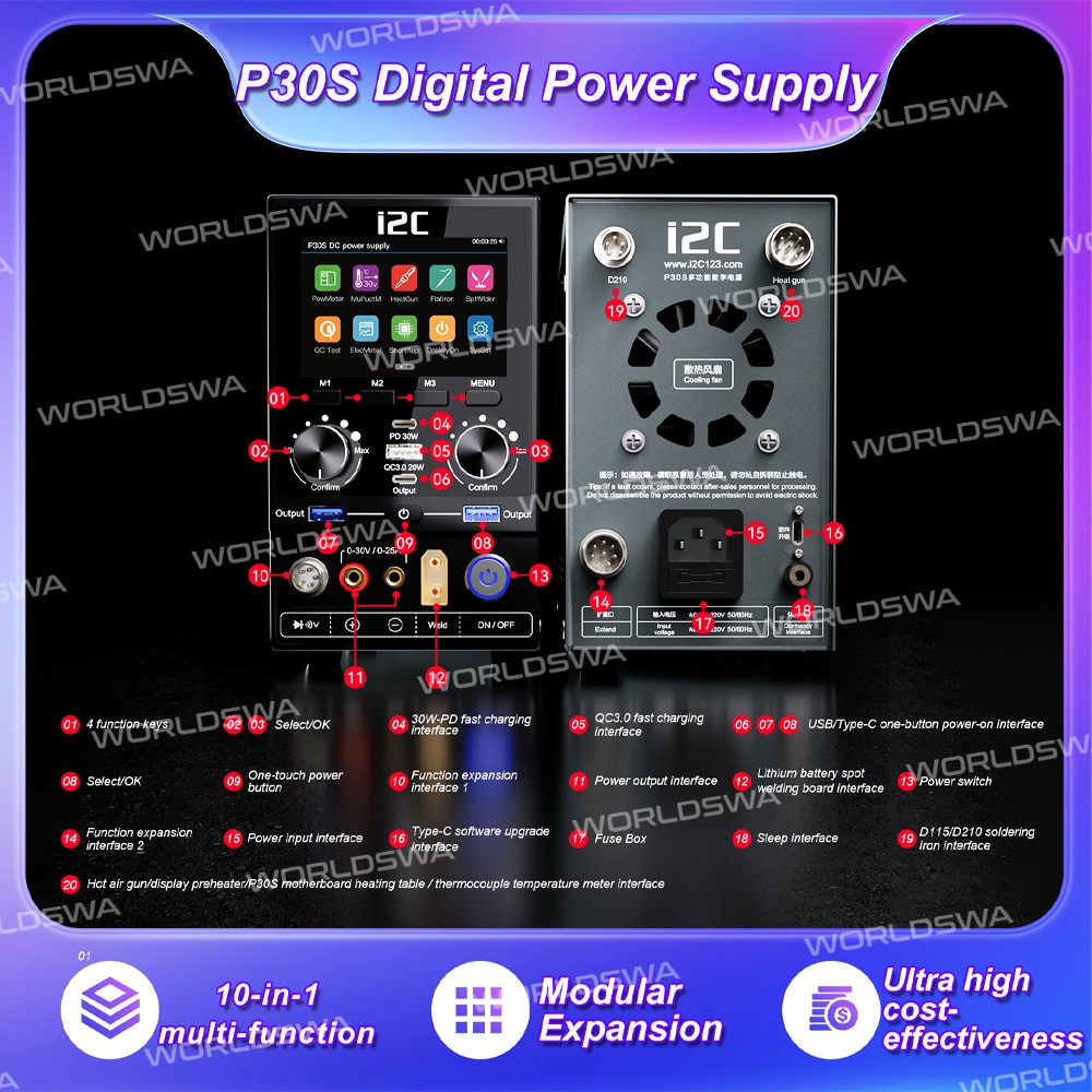 i2c p30s-updated-version-10-in-1-multi-function-integrated-digital-power-supply-6