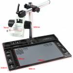 Continuous Zoom Trinocular Stereo Microscope Big Workbench with 34MP 2K HDMI USB Camera and 1 / 2 CT