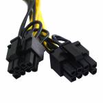 Tishric 8 Pin PCI Express To Dual PCI-E 6+2 Pin Motherboard Graphics Card Cable Power Data Cable 20c