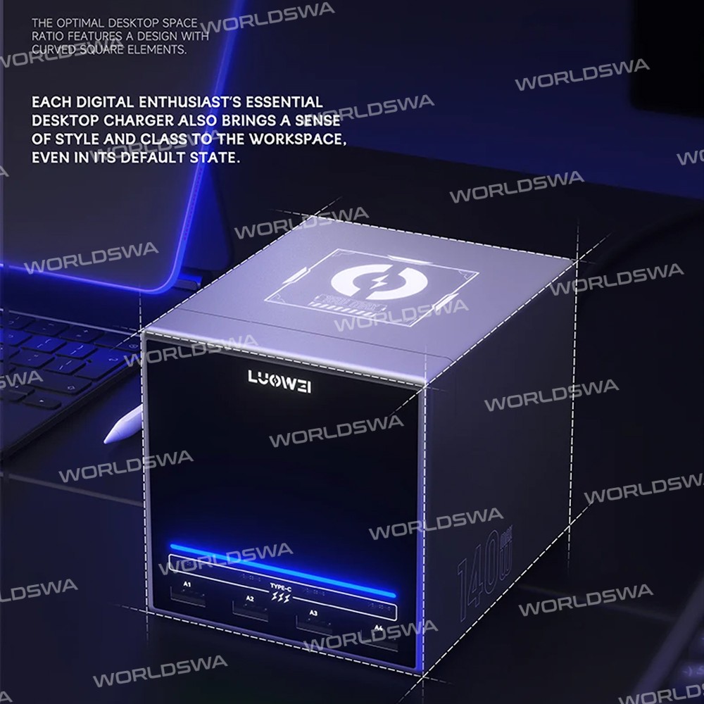 luowei lw-u1-140w-raptor-8-ports-usb-type-c-charger-station-with-wireless-charging-12