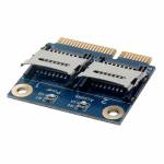 Mini PCI-E to Dual Micro SD Cards Reader for Laptop