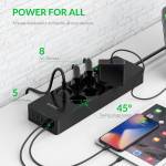 Orico HPC-8A5U 8 AC Outlets Surge Protector Power Strip with 5 USB Ports for Home Office - EU Plug