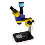 MECHANIC MC75T-B1 7-45X Trinocular Stereo Microscope With Camera Display Big Base Extension Holder L