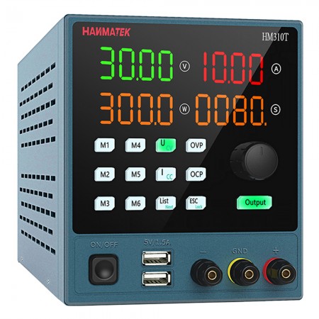 Hanmatek HM-310T 30V 10A Variable Switch Digital DC Power Supply w / Output Enable / Disable Button