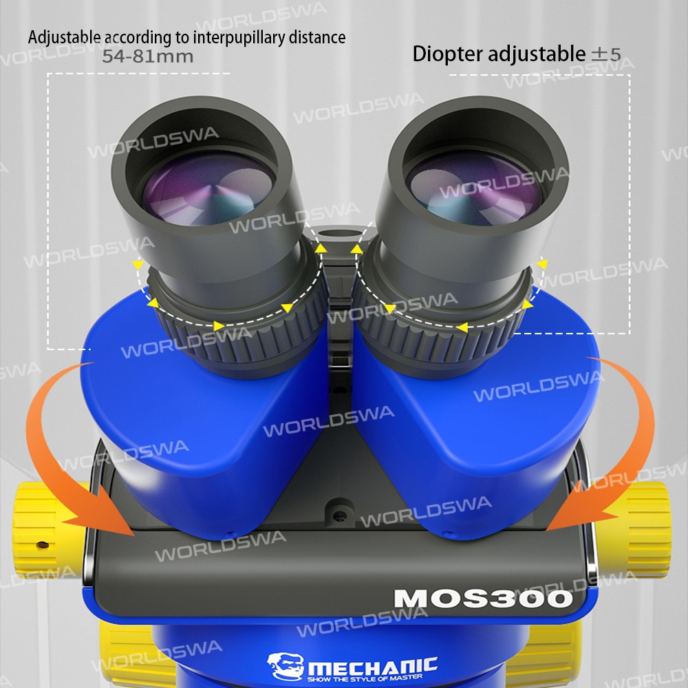 Mechanic MOS260 / MOS300 6X-45X Binocular / Trinocular 360° Rotate HD Stereo Microscope