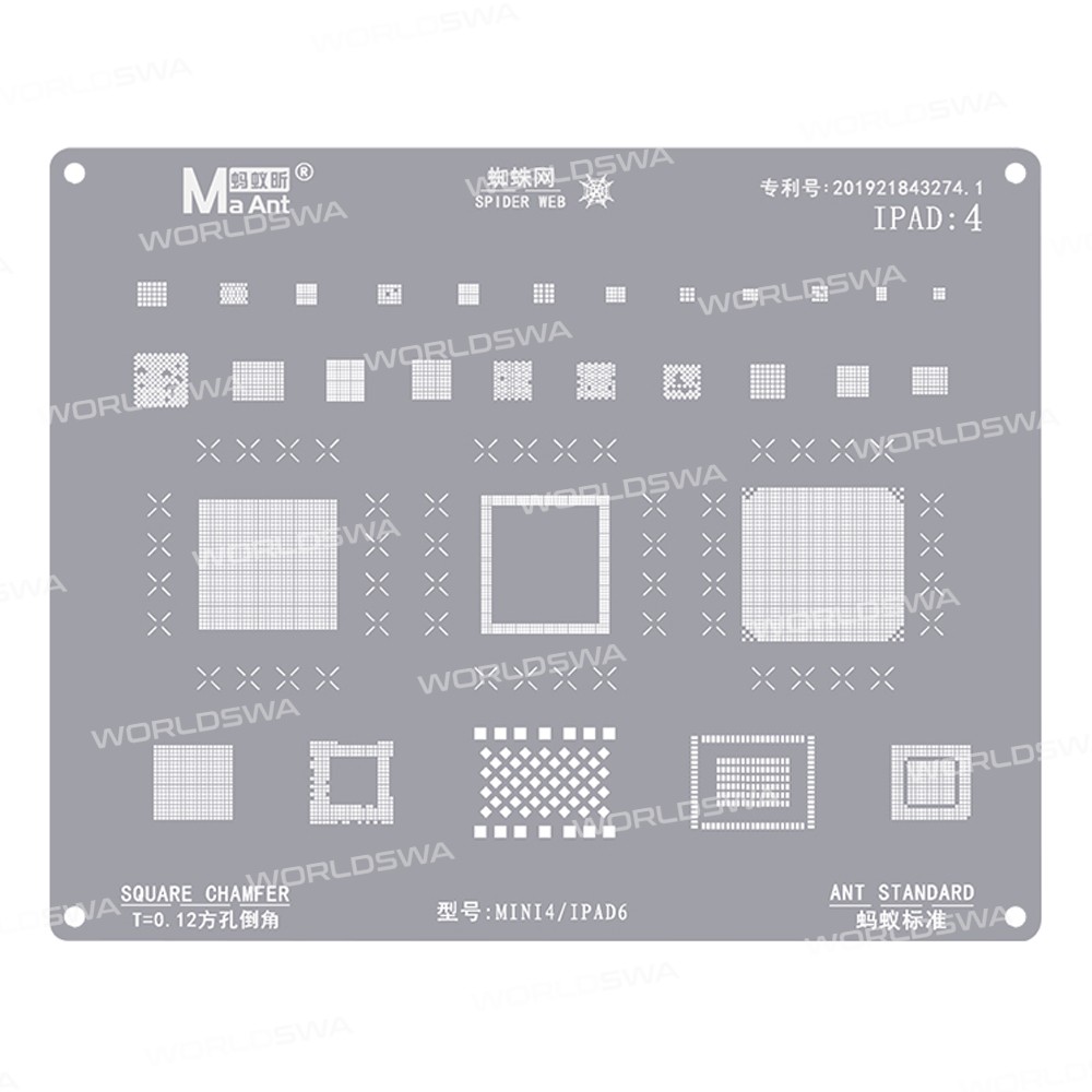 maant ipad-series-8-in-1-012mm-square-chamfer-bga-reballing-stencil-for-ipad-5