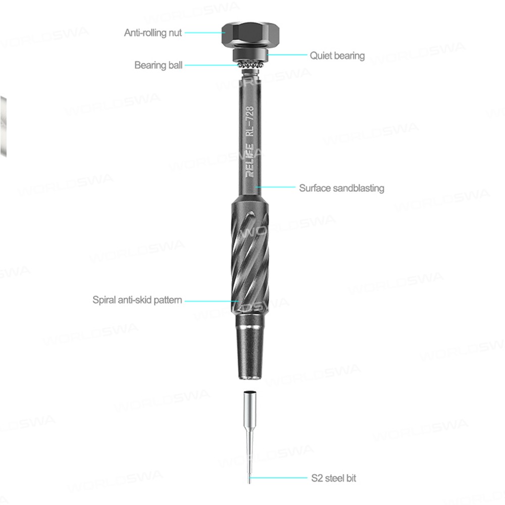 Relife RL-728A Strong Magnetic Adsorption S2 Bits Screwdriver Set Special for Mobile Phone Repair