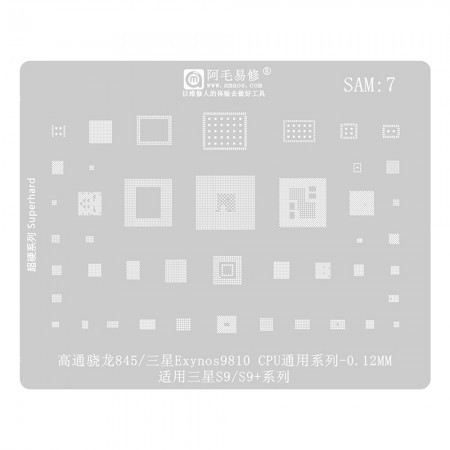 Amaoe SAM7 0.12mm BGA Reballing Stencil for Qualcomm Snapdragon 845 / Samsung Exynos 9810 CPU S9 / S9+