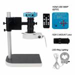 38MP HDMI USB 60FPS Microscope Camera with Adjusting Bracket 130X C-mounting Lens LED Light