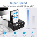 2.5 / 3.5 Inches USB 3.0 Aluminum Dual Bay Hard Drive Dock With SD TF Card Read for SATA HDD SSD