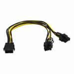 Tishric 8 Pin PCI Express To Dual PCI-E 6+2 Pin Motherboard Graphics Card Cable Power Data Cable 20c