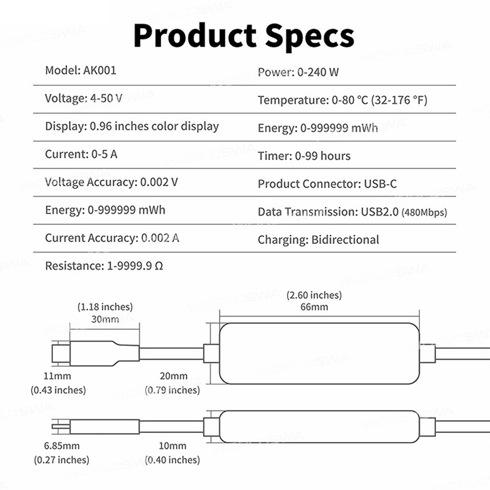 chargerlab power-z-ak001-multi-functional-240w-usb-pd-charging-test-cable