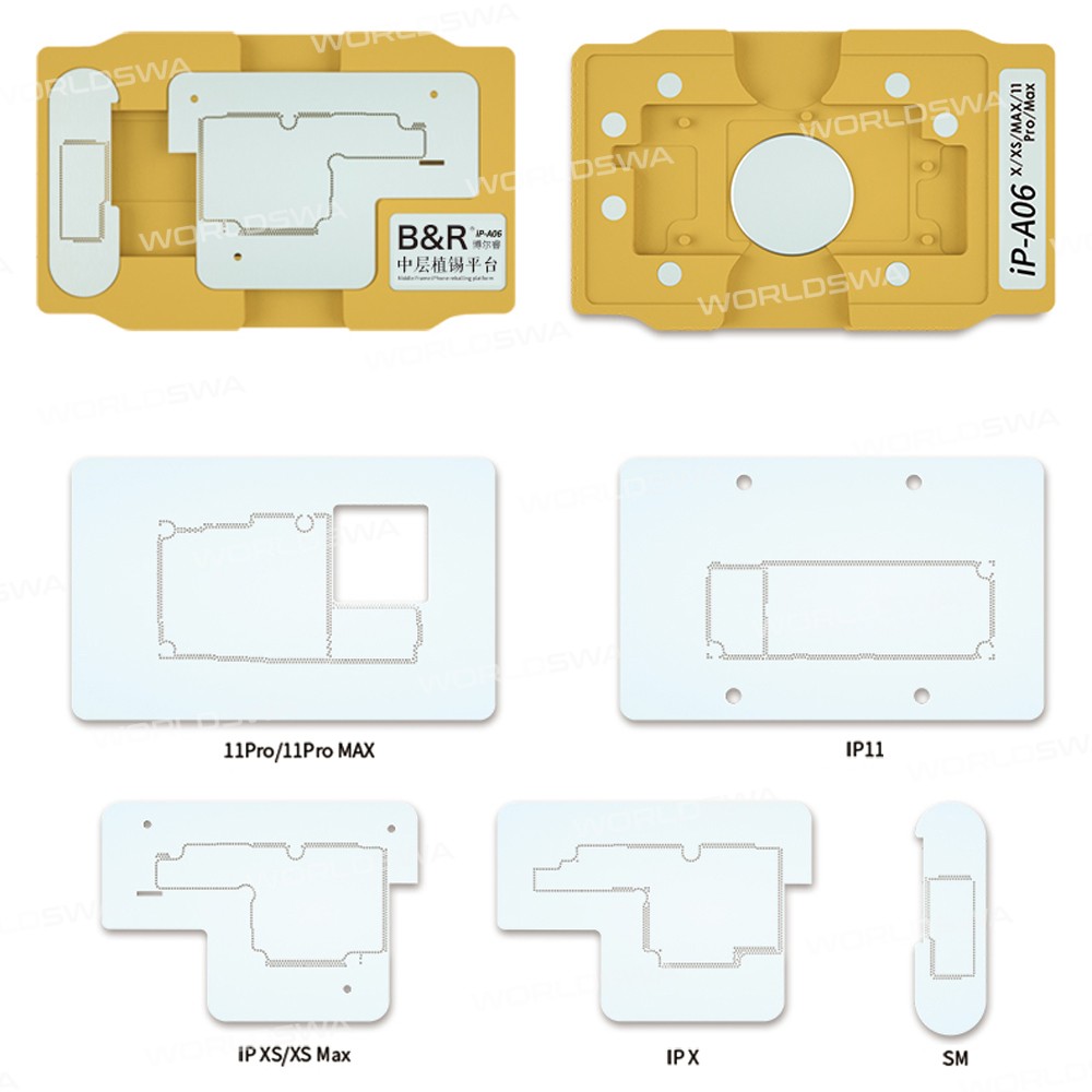 B&R IP-A06 Middle Layer Motherboard Tin Planting Platform for iPhone X / XS / XS Max / 11 / 11 Pro /