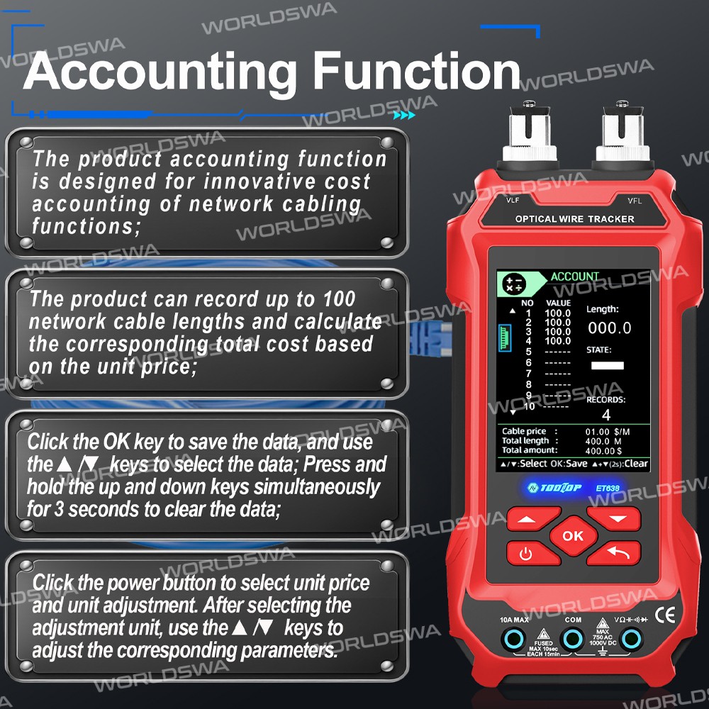tooltop et636-et638-multifuction-network-cable-tester-optical-power-meter--multimeter-16