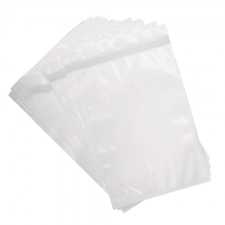 High Quality Clear White Zip Lock Retail Plastic Packaging Bags Pouches Mylar Foil Reclosable - 100pcs
