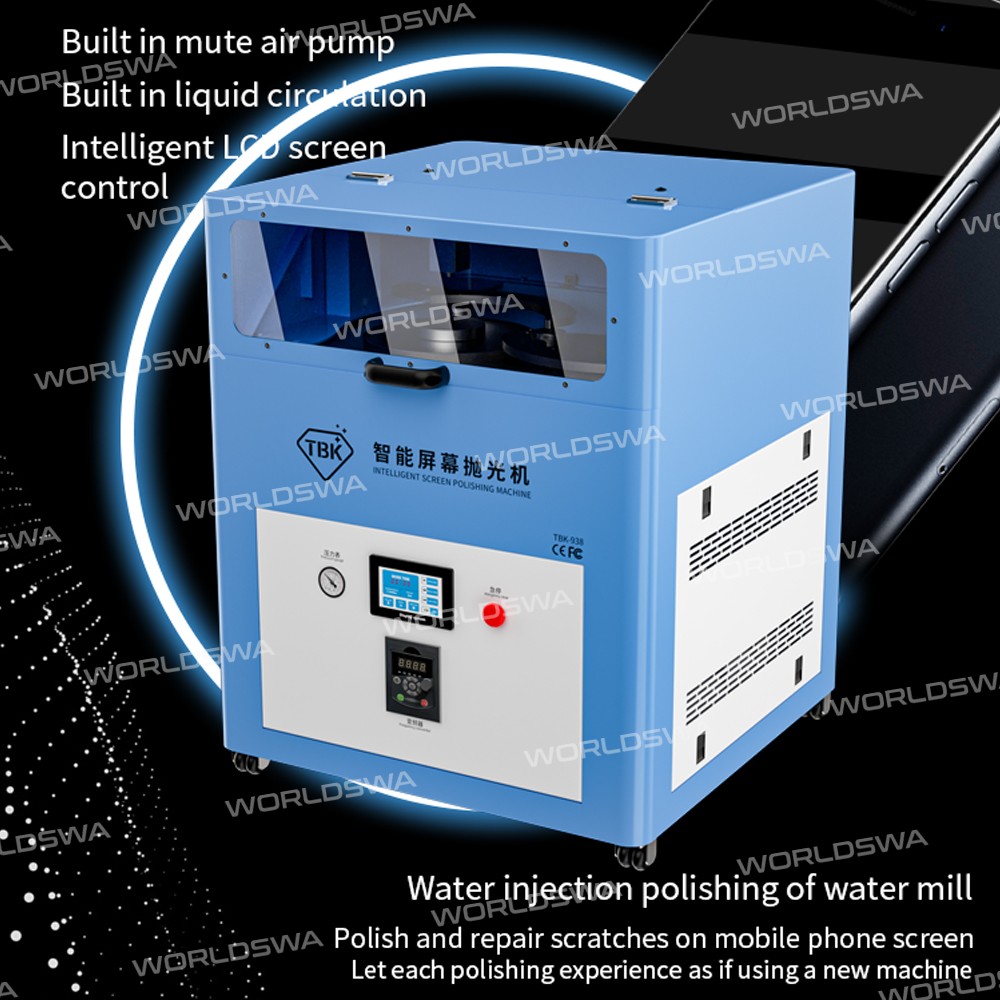 TBK 938 Multi-station Mobilephone Screen Water Mill Polishing Machine Built-in Silent Air Pump
