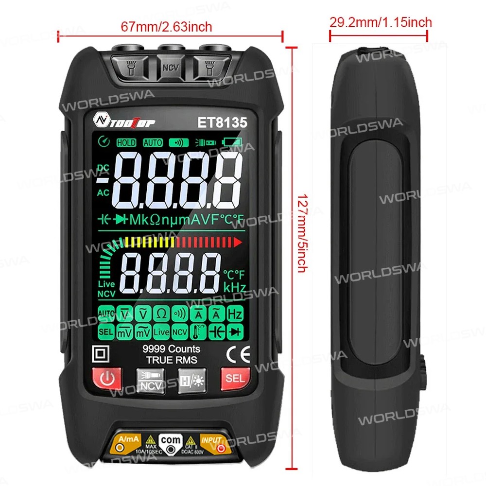 tooltop et8135-portable-color-display-intelligent-auto-identification-burn-proof-multimeter-13