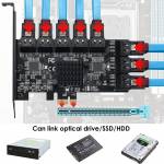 16Port PCIe to SATA Controller Expansion Card PCI-E3.0 SATA 3.0 X4 Interface with Bracket for Chia M