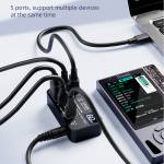 qianli k367h-7-port-extension-hub-with-p605s-60w-5-ports-digits-display-fast-charger-11