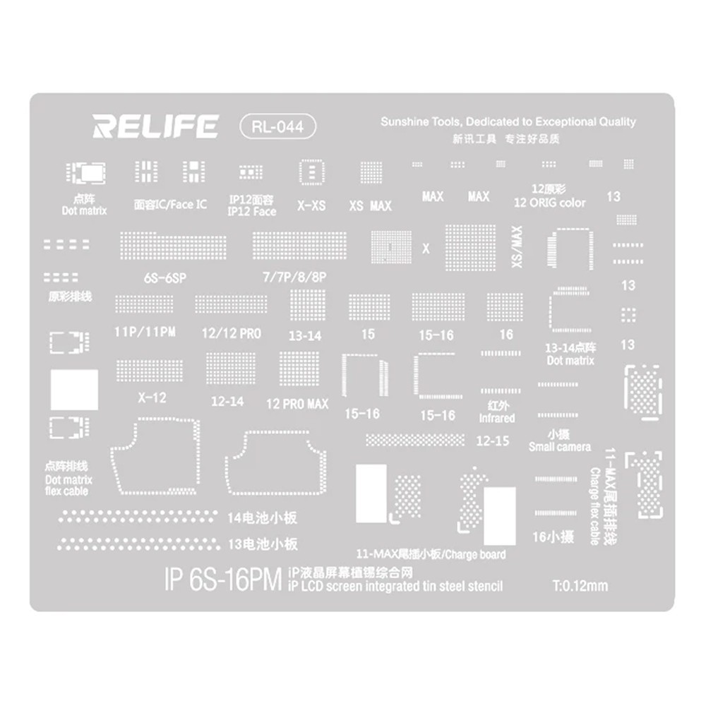relife rl-044-screen-ic-face-tailboard-infrared-true-color-bga-reballing-stencil-for-iphone-6s-to-16