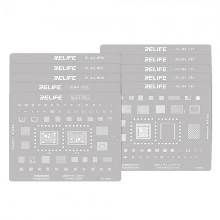 Relife RL-044 iPhone Series CPU Tin Planting Steel Mesh Set for iPhone 6 to 15 Series / Apple A8 to A17 CPU