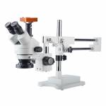 3.5X-90X Trinocular Stereo Zoom Microscope Double-Arm Boom Stand with 21MP HDMI Camera