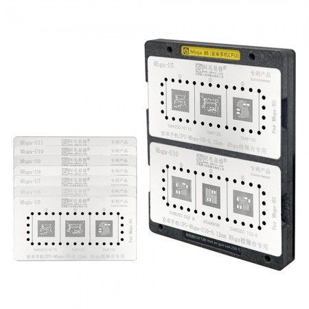 Amaoe Mbga-B5 Middle Layer BGA Reballing Stencil Set for Android CPU SM8250 MSM8916 / 8917 / 8937 / 8939 / 8940 / 8953 / 8998 SDM660 / 439