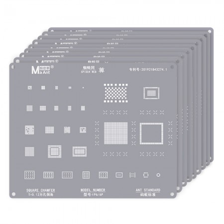 MaAnt 9-in-1 Square Hole 0.12mm BGA Reballing Stencil Set for iPhone 6-14 Pro Max
