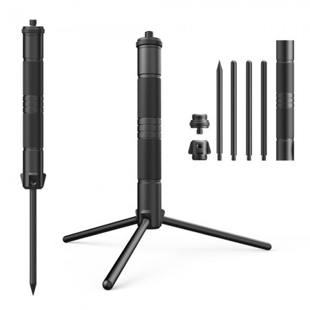 Aluminum Lantern Stand Camping Lamp Pole Foldable Light Support Lamp Bracket Camera / Phone Tripod Stand for Picnic Hiking Backpacking Fishing Garden BBQ