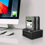 2.5 / 3.5 Inches USB 3.0 Aluminum Dual Bay Hard Drive Dock With SD TF Card Read for SATA HDD SSD