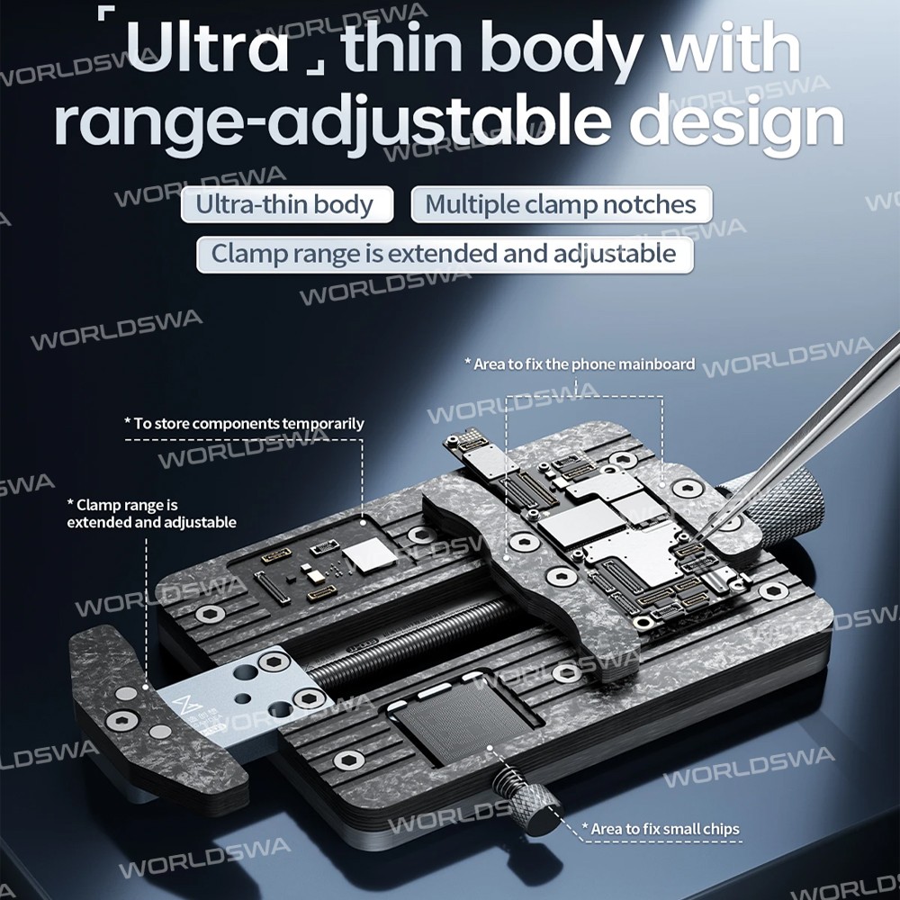 mage idea-jj-003-ultra-thin-fixture-with-adjustable-clamp-range-for-motherboard-ic-cpu-repair-2