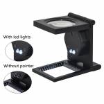 Portable 10X Handheld Zinc Alloy Foldable Magnifying Glass with 2 LED Lamp