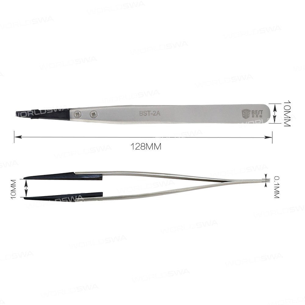 BST-2A Matte Blast Anti-static Tweezers with Replaceable Tip
