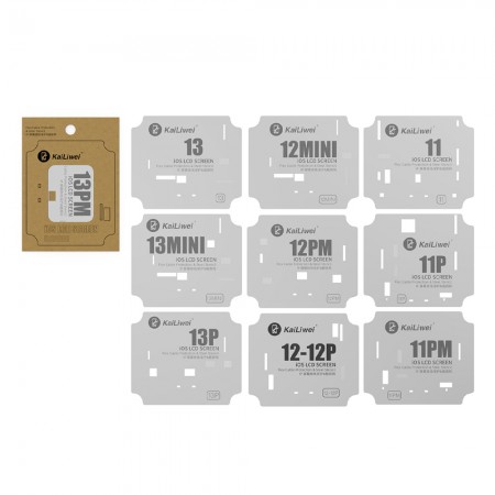 KaiLiWei iOS LCD Screen IC Flex Cable Protection & Steel Stencil Set for iPhone 11-13 Pro Max